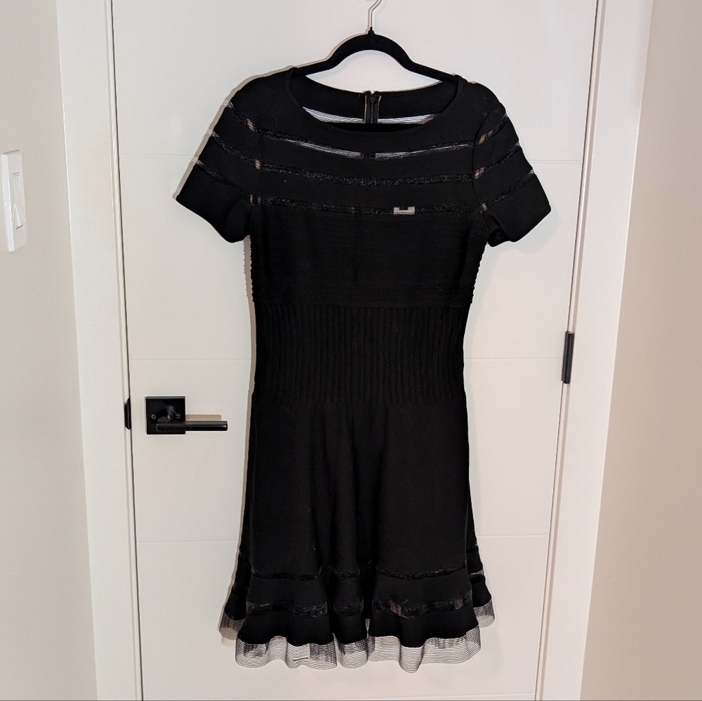 Tadashi Shoji Black Fit and Flare Dress | Size large